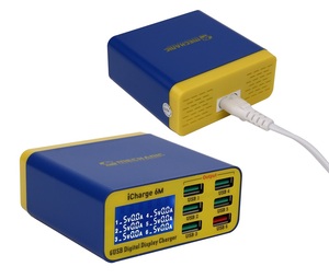מכונאי תשלום 6M QC 3.0 USB חכם תשלום תמיכה מהיר-טעינה עם <span class=keywords><strong>LCD</strong></span> תצוגה דיגיטלית רב-יציאת מטען עבור Tablet טלפון - Product Image 4
