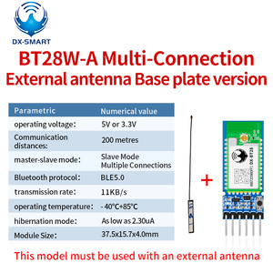 14585 di dialogo del modulo Bluetooth DX-BT28 può collegare a 8 telefoni cellulari insieme BLE 5.0 Dual UART comunicazione per Arduino