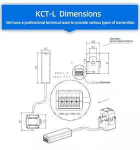 HEYI Split Core Stromwandler AC DC 0-150A Eingang 4-20mA Ausgang Open Core Stroms ensor für Ampere meter KCT16-4L Vier draht - Product Image 3