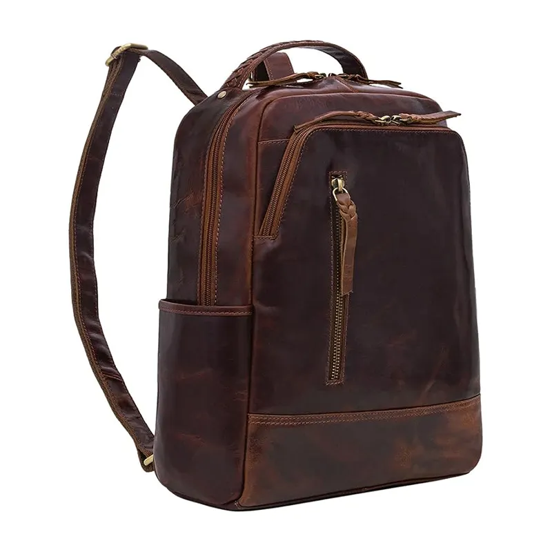 Винтажный кожаный рюкзак унисекс современный рюкзак для мужчин и женщин бизнес-школа натуральная кожа сумка