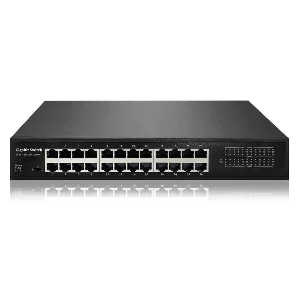 Oem/ODM 24 cổng Gigabit chuyển đổi mạng 24*10/100/1000Mbps RJ45 không được quản lý Ethernet chuyển đổi