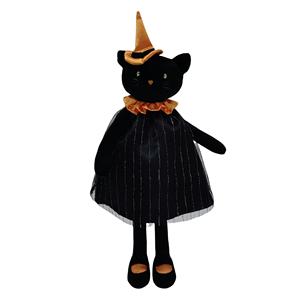 36cm Factory Handmade <strong>Pretty</strong> Halloween Cat Witch <strong>Plush</strong> Doll Toy Super Soft <strong>Plush</strong> Stuffed Soft Girl Doll - Black Outfit