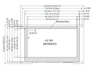 LCD-Panel 4,3-Zoll-Anzeigeplatine 480*272 TFT-LCD Werkseitig 4,3-Zoll-Bildschirm mit seriellem Anschluss und kapazitivem Touch für Raspberry Pi - Product Image 4
