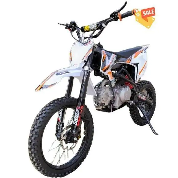 Nouveau design de motos cross à essence d'occasion à grande roue 125cc, motos tout-terrain à essence pour enfants