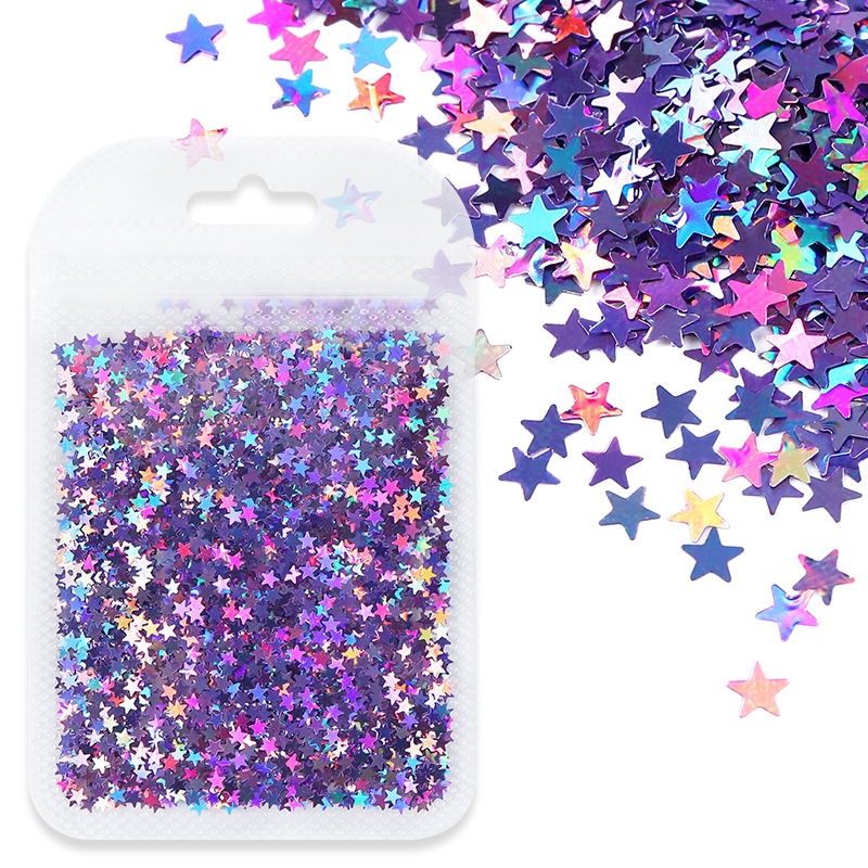 2g estrella pequeña en bolsa de hueso transparente - lila claro - 11