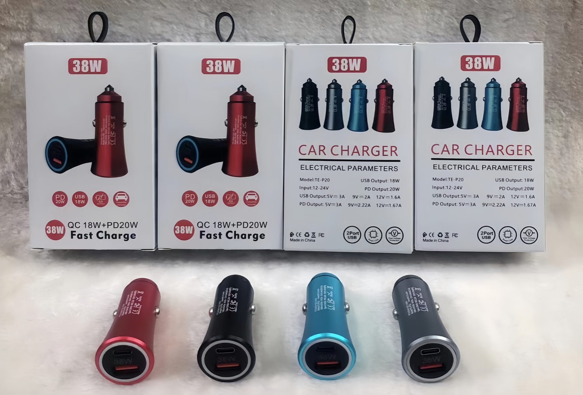 colorful-car charger with box package