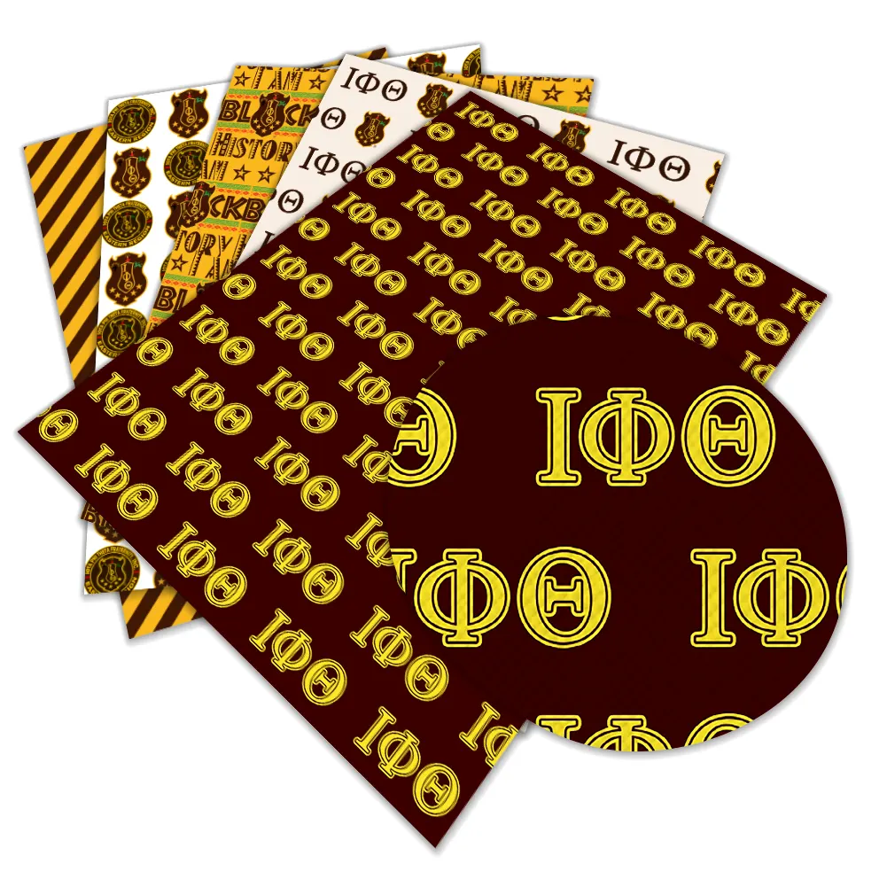 Iota Phi Theta fraternité faux cuir pour rembourrage mini sac croc étui de téléphone sac arc faisant cuir synthétique