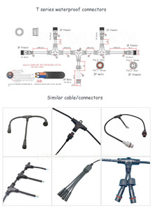 <strong>T</strong> Type 3 <strong>Way</strong> 2 3 Pin Waterproof Electrical Connectors IP68 for Lighting Solutions - Product Image 4