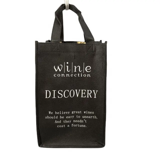 Borse da vino lunghe marrone più fredde con Logo regalo borsa per bottiglia di vino in sughero vendita calda borsa per vino riutilizzabile di lusso Non tessuta