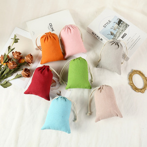 Factory Wholesale Solid Color Small Custom <strong>Canvas</strong> <strong>Drawstring</strong> Bag High Quality <strong>Drawstring</strong> <strong>Pouch</strong> for Jewelry Packing - Product Image 2