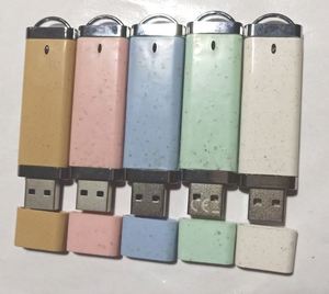 定制可降解u盘闪存笔拇指驱动麦草纤维记忆棒促销礼品广告营销赠品 - Product Image 1