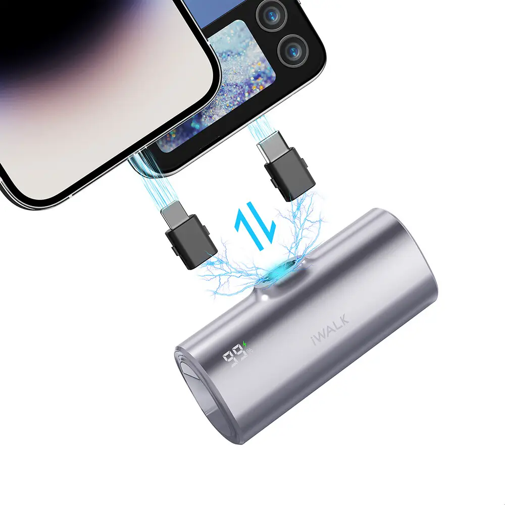 IWALK LinkPod X 5000mAh 20W急速充電ミニポータブル充電器インターフェースLEDデジタルディスプレイ付きの交換可能なカプセルパワーバンク