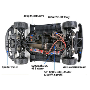 Rofun EF5 2.4G elektrik fırçasız RTR 4WD RC yarış arabası 1/5 4X4 uzaktan kumanda araç yüksek hız 100 km/h araç oyuncak yetişkinler için - Product Image 5