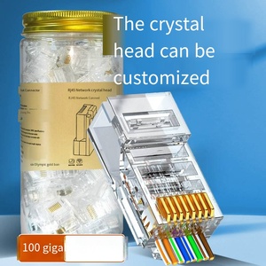 ตัวเชื่อมต่อ RJ45 Cat5e Cat6ผ่านปลั๊กโมดูลาร์แบบหนีบสำหรับสายเคเบิลเครือข่ายที่มั่นคง - Product Image 4