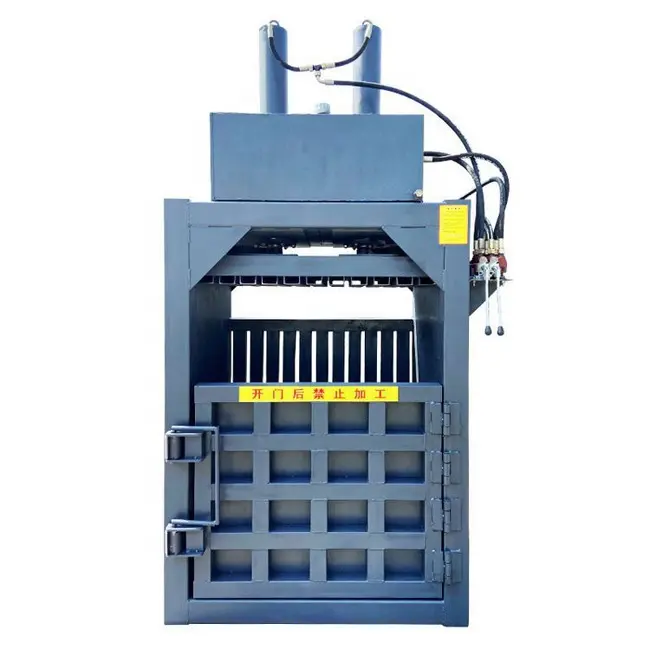 T10-T100 النفايات إعادة تدوير المواد الرأسي جهاز تحزيم هيدروليكي الكرتون بالات آلة الضغط