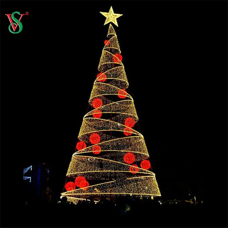 LED acrilico albero di natale all'aperto natale illuminato decorativo ABS gigante 3D LED albero di natale