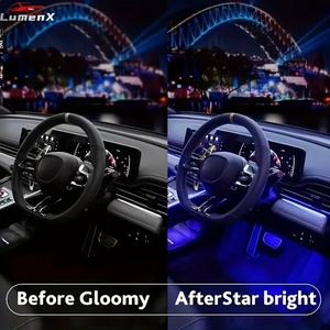 4ใน1 72ไฟ LED USB RGB ชุดไฟส่องสว่างภายในรถยนต์ควบคุมระยะไกลด้วยเสียงและแอป - Product Image 2