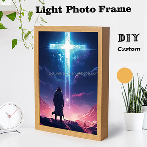 Zarif Glow LED boyama işık fotoğraf çerçevesi A4 6X8 kare desen ev dekor yatak odası ve oturma odası için - Product Image 2