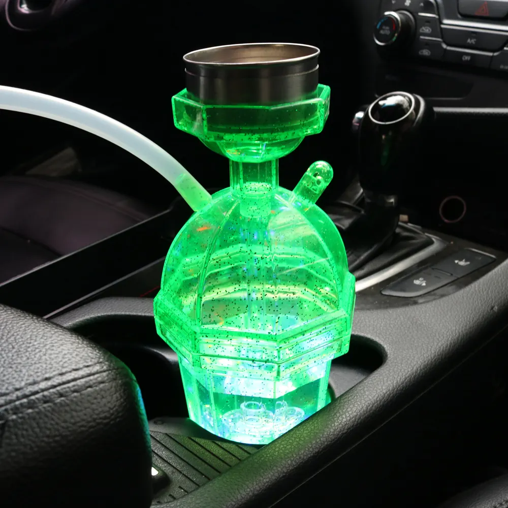 Commercio all'ingrosso a buon mercato portatile Mini piccolo narghilè tazza da viaggio auto narghilè tazza stile Shisha Led narghilè leggero