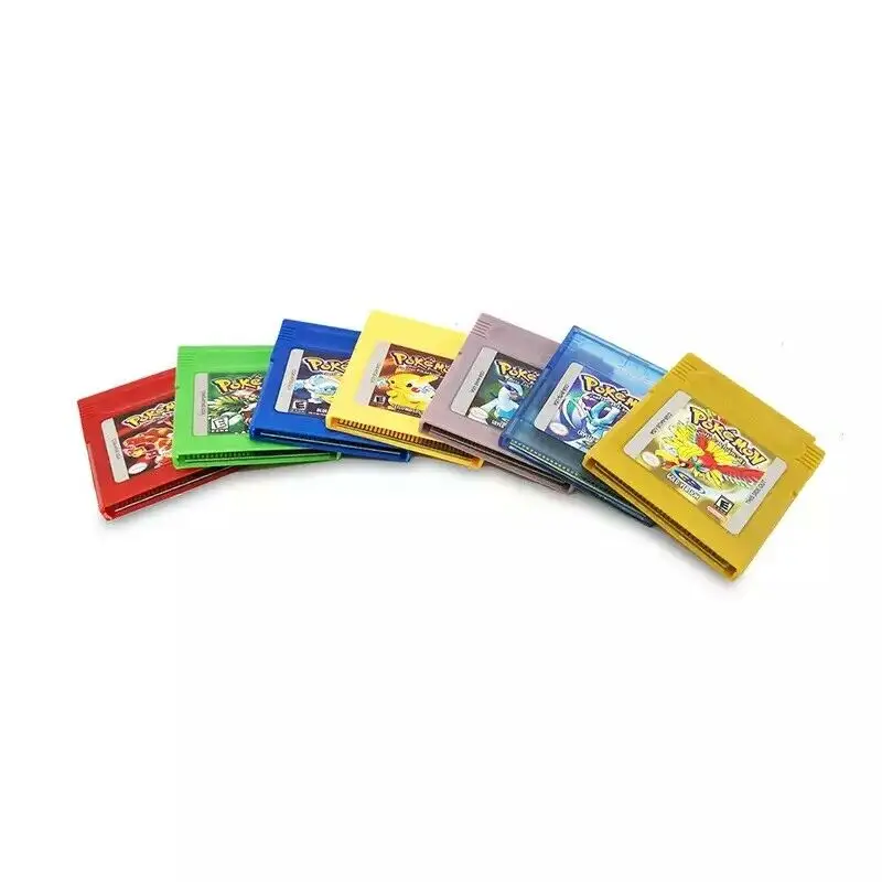 Gameboy GBC-Tarjetas de intercambio para videojuegos, cartas de videojuegos en amarillo, rojo, dorado, verde, azul y plateado, lista para enviar