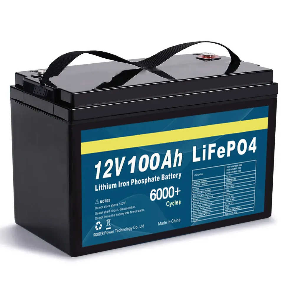 Lifepo4 baterai siklus dalam, Penyimpanan Energi surya 12v 100AH 200ah 300AH baterai asam timbal