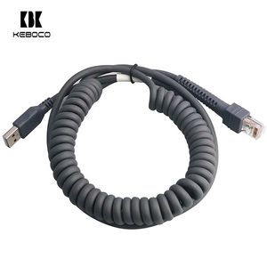 Chinese Factory 3M LS2208 Coiled USB to RJ48 Barcode Scanner <strong>Cable</strong> CBA-U02-C09PAR PVC Jacket Braid Shielding for Computer Use - Product Image 3