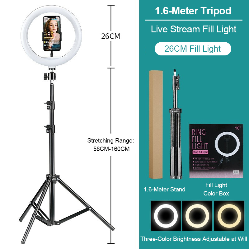 Anneau lumineux 10'' avec pied d'éclairage 1,6 m