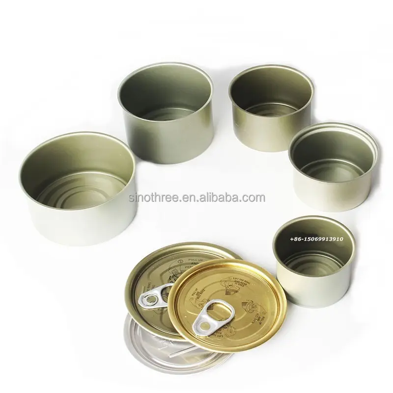 food grade golden lacquer aluminum lacquer plain 307*108 307*110 empty 170g 185g tin cans with covers for tuna in oil fish