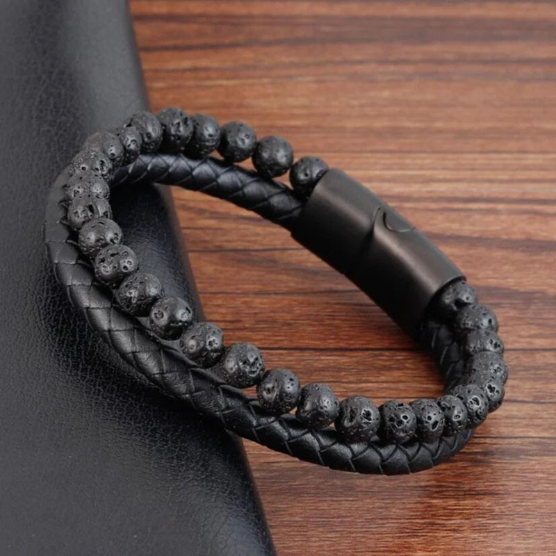 Volcanic rock leather rope 20cm