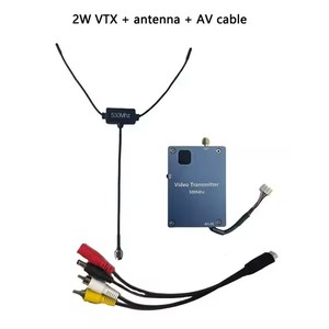 FPV 500MHz ตัวรับสัญญาณวิดีโอโดรน2W vtx/vrx การส่งภาพแบบไร้สาย8CH - Product Image 1