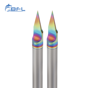 BFL Tungsten alaşım 1F gravür End Mill renk-kaplama v kanal açma ile karbür freze aracı - Product Image 6
