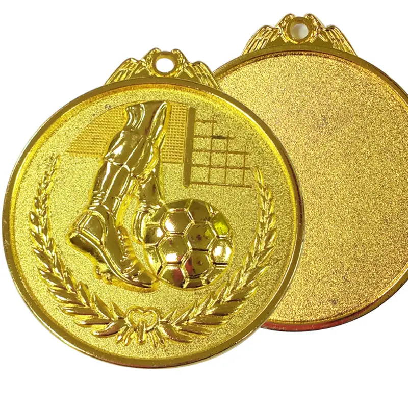 Medalla de fútbol de aleación de Zinc en 3D, Medalla deportiva de oro barata, venta al por mayor
