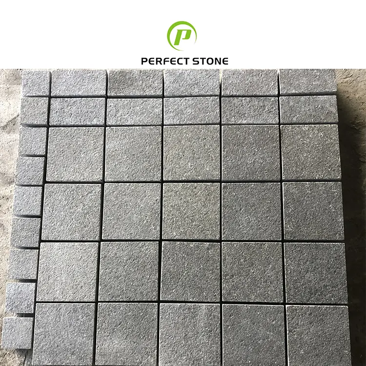 Cheap outdoor Granite flamed pavers Granite Paving Cube stone