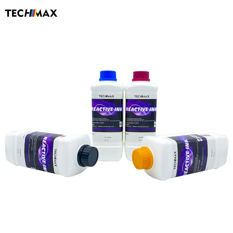 TECHMAX-tinta Digital textil de alta calidad, tintura reactiva para Impresión textil Digital para cabezal de impresión Kyocera KJ4B