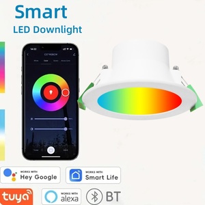 Ses kontrolü müzik Wifi Bluetooth Zigbee Google Alexa akıllı işık gömme yüz 10W RGB Cct saa led akıllı aşağı işık - Product Image 4