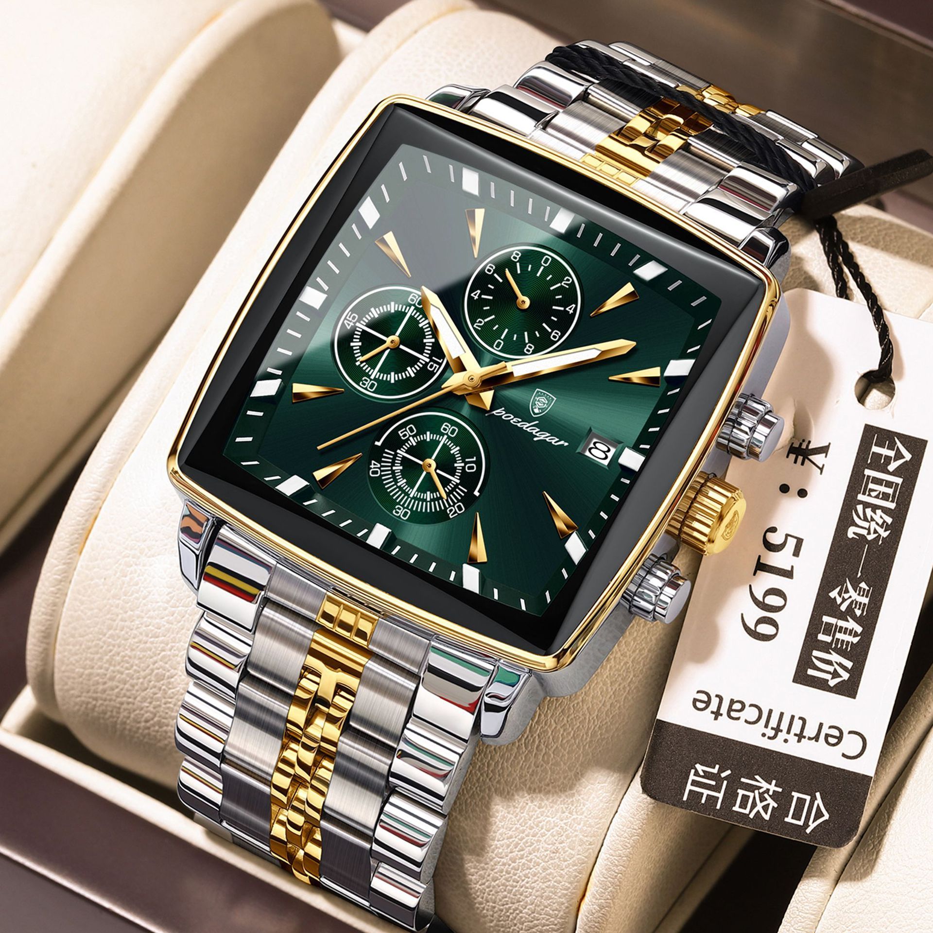 Two-tone Green Steel Strap Model (EU Standard)