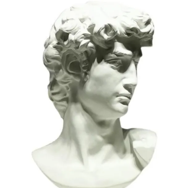Escultura de retrato de resina extra grande de David, modelo de gesso, ornamentos de arte em estilo europeu, sala de estar interna