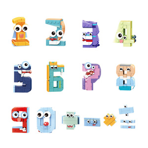 Bunte Kunststoff Kinder Roboter Bausteine Pädagogische DIY Montage Digitale mathematische Symbole Nummer Verformung Roboter Spielzeug - Product Image 1