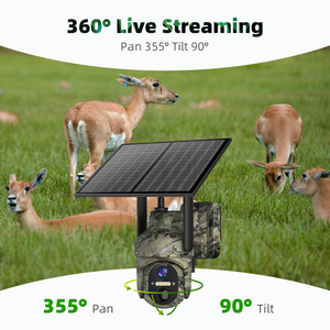 Năng lượng mặt trời Trail máy ảnh 4G LTE 2K PTZ di động trò chơi máy ảnh với 360 ° xem đầy đủ video trực tiếp màu đêm tầm nhìn chuyển động kích hoạt IP66 - Product Image 4