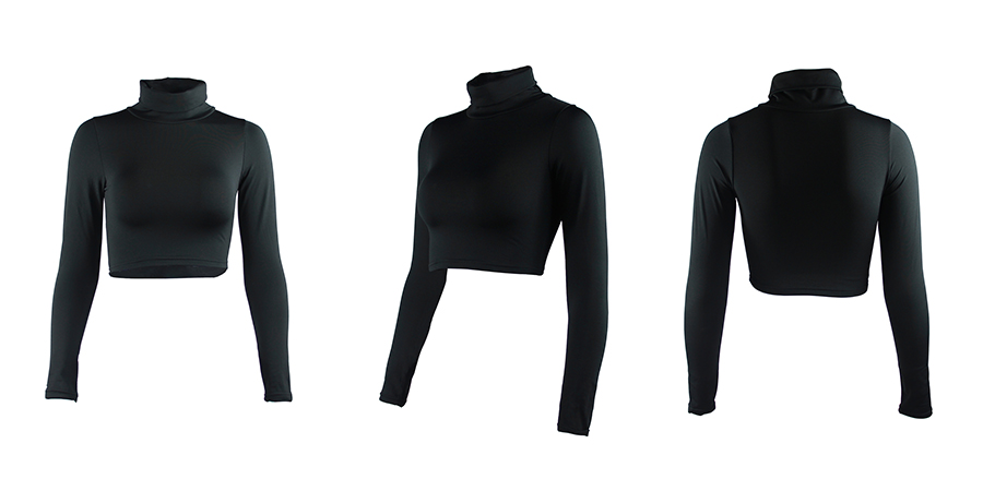 Custom Long Sleeve High Neck Solid Color Women Sexy Tight Fashion Woman Blouses Compression Women Autumn