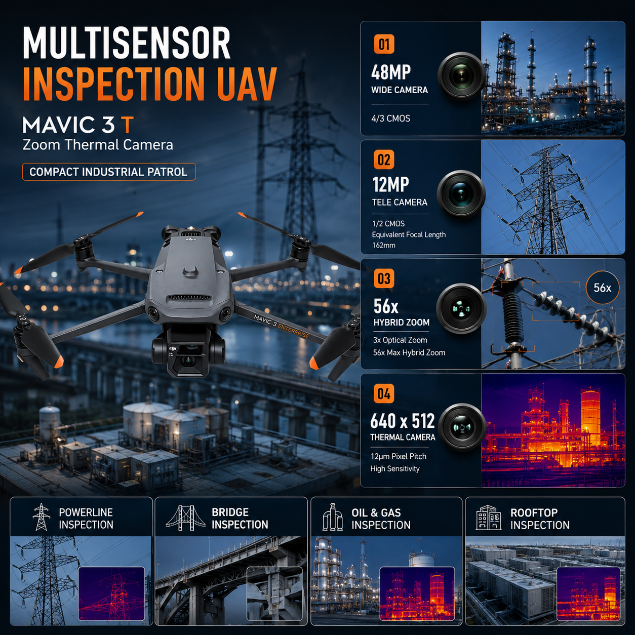 Mavic 3T - Drone d'inspection multisens