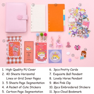 Cuaderno A6 con pegatinas bonitas para Niña-Pop colorido mano-cuenta diario de hojas sueltas estacionario para tomar notas creativas - Product Image 6