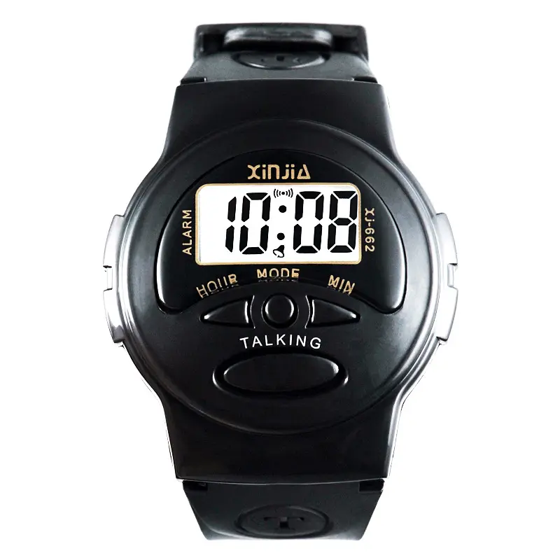 Reloj de pulsera sencillo para hombre y mujer, cronógrafo electrónico con voz en español, Digital, deportivo, para personas mayores