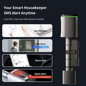 High Standard Smart Cylinder with TTlock Tuya <strong>Blue</strong> Tooth APP Adjustable Cylinder Size Electronic Password Card <strong>Key</strong> Smart <strong>Lock</strong> - Product Image 6