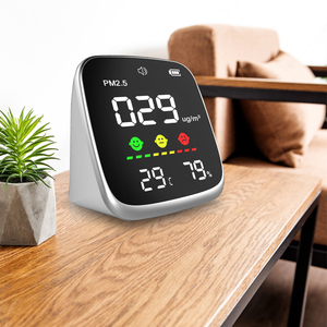จอภาพ PM2.5 แบบเรียลไทม์ 3-in-1 มินิเดสก์ท็อปเครื่องตรวจจับสภาพแวดล้อมภายในบ้านเครื่องวัด PM2.5 ในร่ม - Product Image 4