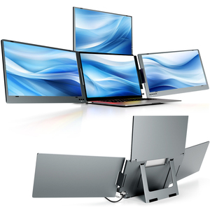 Triple Portable Monitor for Laptop 14&quot; Quad <strong>Display</strong>, <strong>LCD</strong> IPS Screen Extender for <strong>Programming</strong>/Trading, Compatible with Laptop MAC - Product Image 1