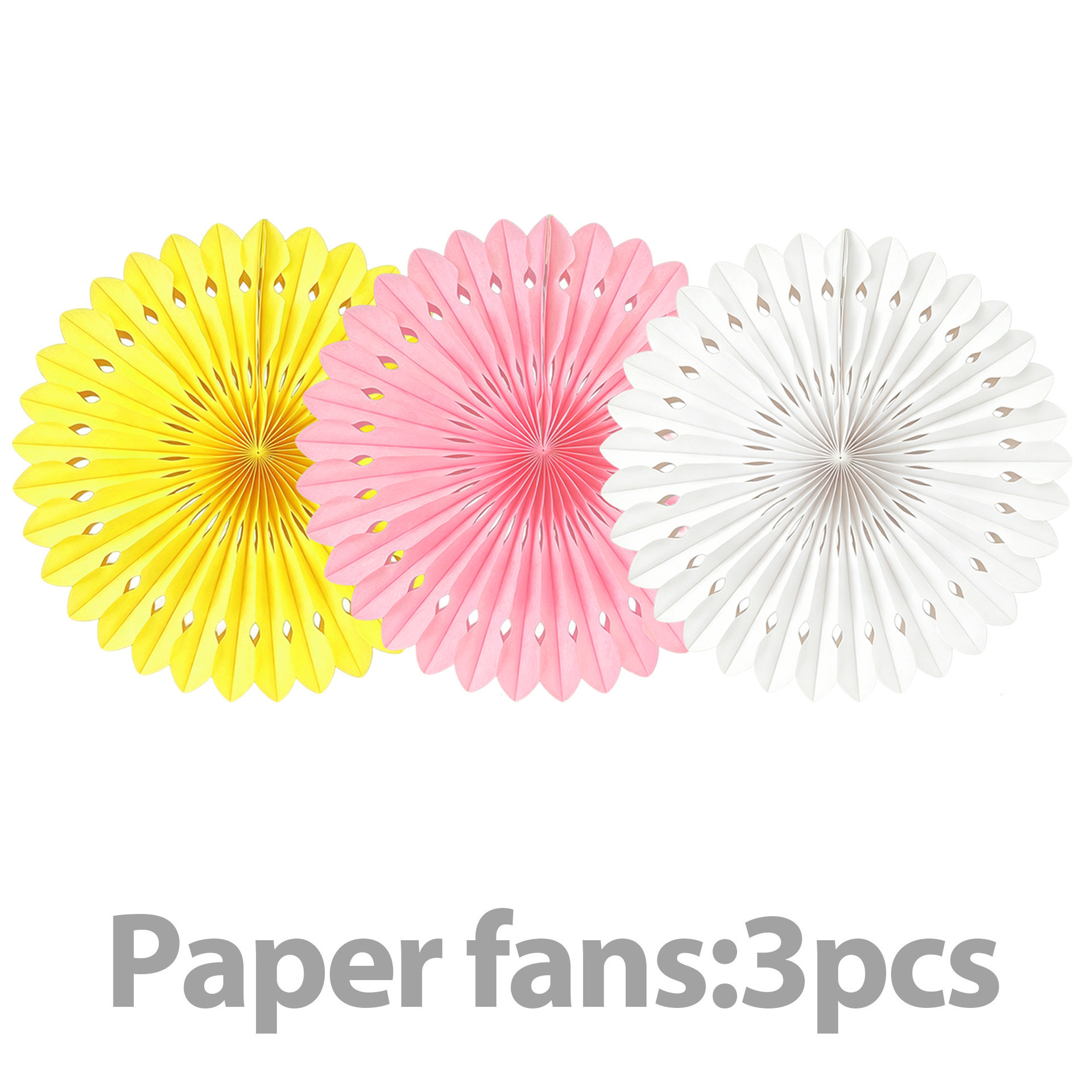 Ventaglio di carta color limone-12 pollici-3 pz
