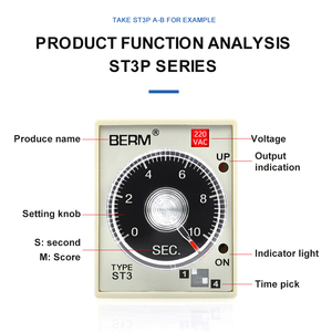 ST3P-Verzögerungsrelais 220-V-Verzögerungszeitgeber DC 12V 24V 110V 220V 380V 8-polig plus ST3P-Basiszeitrelais ST3P-Timer - Product Image 3