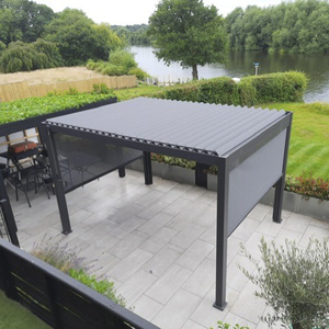 Otomatik tavan tonları çatı louvre yağmur sensörü ile geri çekilebilir tente otomatik pergola - Product Image 3