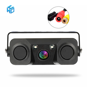 3-en-1 impermeable Sensor de aparcamiento de coche cámara de respaldo de visión trasera 2 indicadores zumbador alarmas SISTEMA DE Radar de marcha atrás cámara de visión lateral